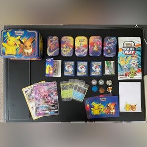 Pokemon Cards, Tins, and Lunch Box